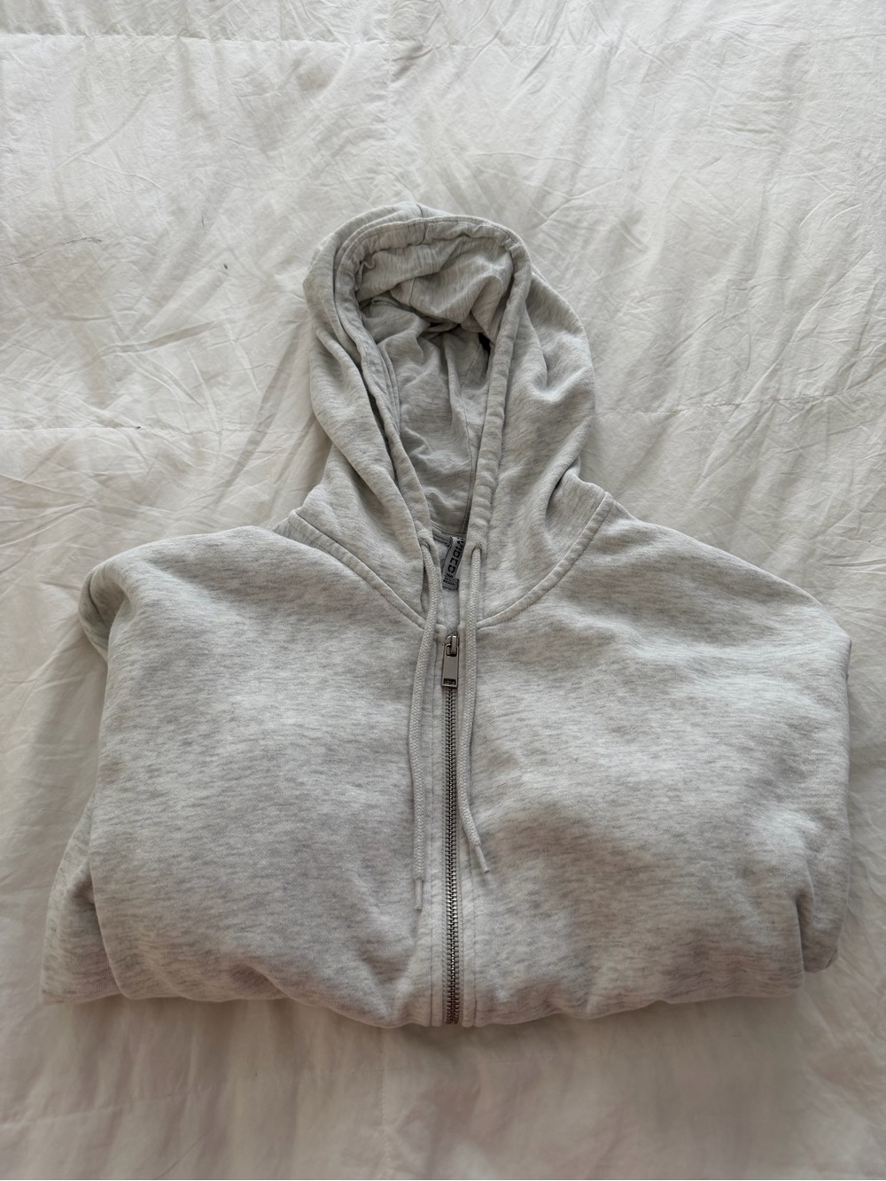 H&M Light Gray Hooded Bomber Zip Jacket